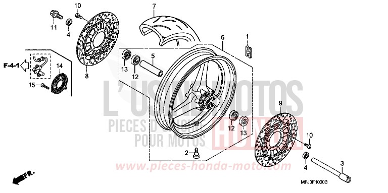VORDERRAD von CBR600RR ABS GRAPHITE BLACK (NHB01KA) von 2010